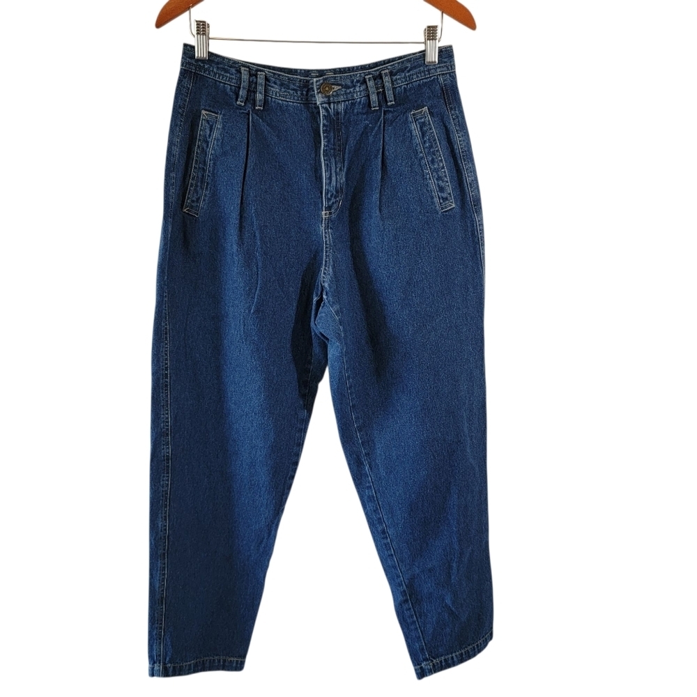 Vintage Liz Wear High-Waisted Straight Jeans Sz 14 Flap Pocket Y2K Collegiate